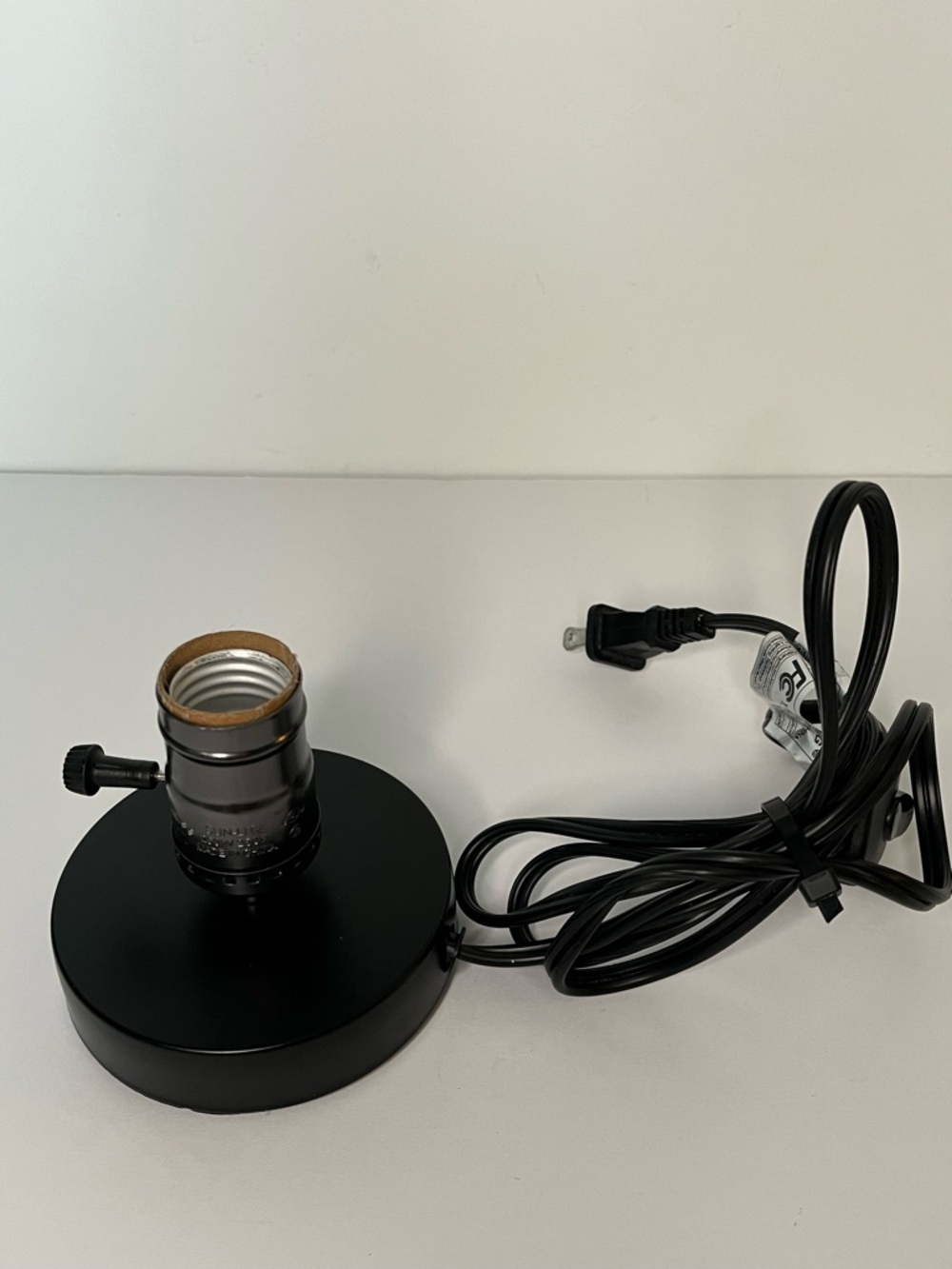 Black Table Lamp Base with Cord